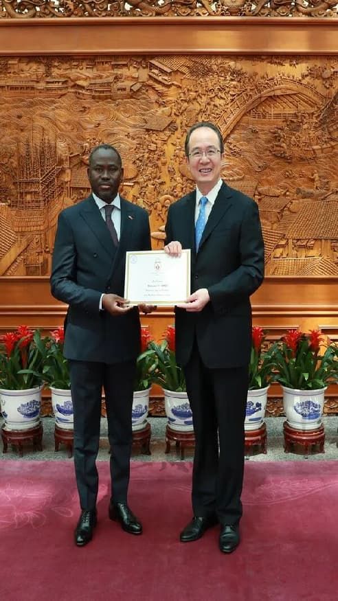 外交部部长助理兼礼宾司司长洪磊接受多哥新任驻华大使